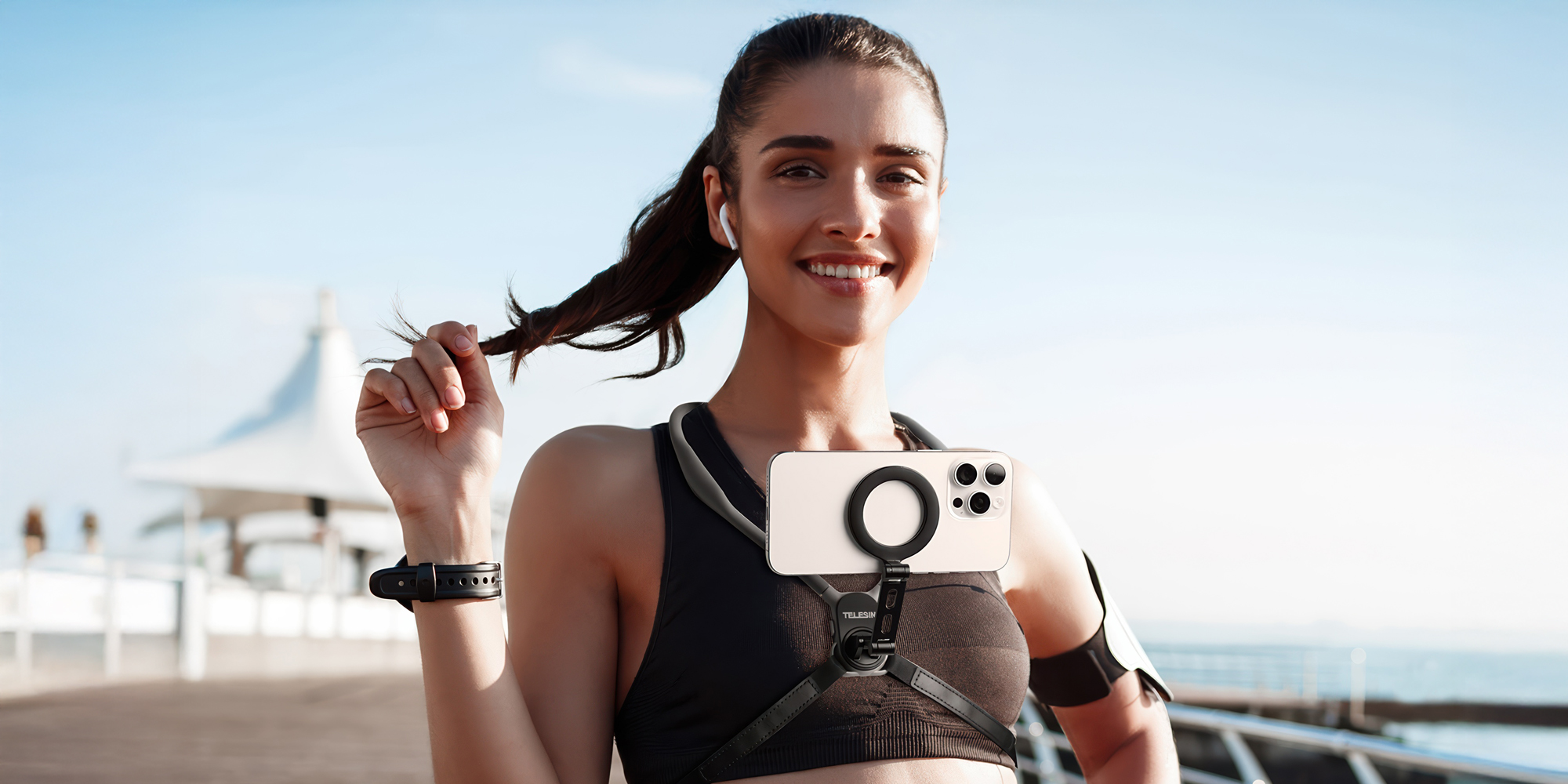 Opaska na szyję z uchwytem magnetycznym Telesin MNM-002 do smartfonów 